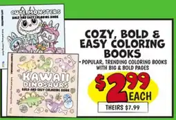 Ollie's COZY, BOLD & EASY COLORING BOOKS offer