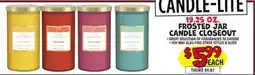 Ollie's CANDLE-LITE FROSTED JAR CANDLE CLOSEOUT offer