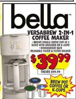 Ollie's BELLA VERSABREW 2-IN-1 COFFEE MAKER offer