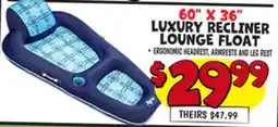 Ollie's AGUA LUXURY RECLINER LOUNGE flOAT offer