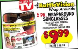 Ollie's BATTLE VISION 2 PK. WRAPAROUND SUNGLASSES offer