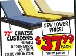 Ollie's 72 CHAISE CUSHIONS offer