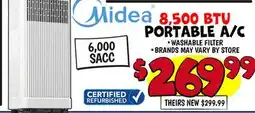 Ollie's MIDEA PORTABLE A/C offer