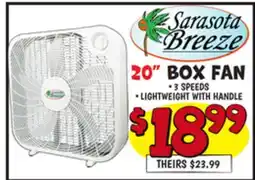 Ollie's SARASOTA BREEZE 20 BOX FAN offer