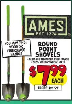 Ollie's AMES ROUND POINT SHOVELS offer