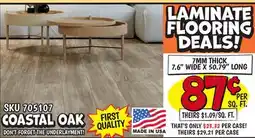 Ollie's LAMINATE FLOORING COASTAL OAK offer