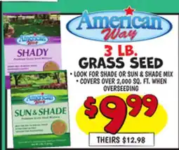 Ollie's AMERICAN WAY GRASS SEED offer