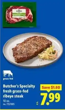 Lidl Butcher's Specialty fresh grass-fed ribeye steak offer