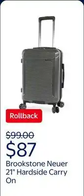 Walmart Brookstone Neuer 21 Hardside Carry On Spinner Luggage - Charcoal offer