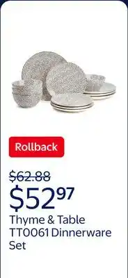 Walmart Thyme & Table TT0061 Dinnerware Black & White Medallion Stoneware offer