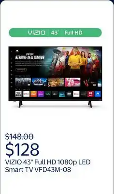 Walmart VIZIO 43 Class Full HD 1080p LED Smart TV (VFD43M-08) offer
