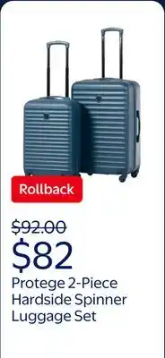 Walmart Protege 2-Piece Hardside Spinner Luggage Set with Carry On and Medium Checked Suitcase, Blue offer