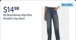 Walmart No Boundaries High Rise Straight Leg Jeans, 30 Inseam, Women's offer