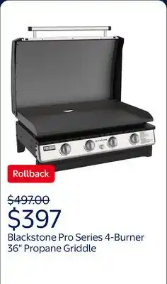 Walmart Blackstone Pro Series 4-Burner 36 Propane Omnivore Drop-in Outdoor Griddle with Hood offer