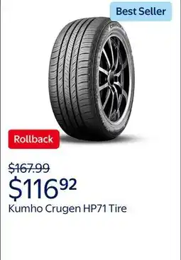 Walmart Kumho Crugen HP71 All Season 235/65R17 104H SUV/Crossover Tire offer