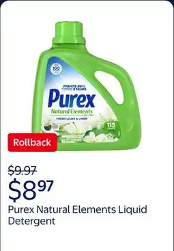 Walmart Purex Natural Elements Liquid Detergent, Fresh Lilies & Linen, 150 fl oz, 115 loads offer