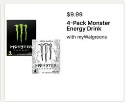 Walgreens 4-Pack Monster Energy Drink offer