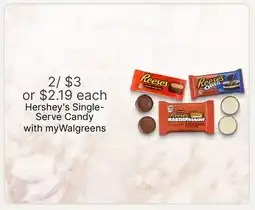 Walgreens Hershey's Single-Serve Candy offer