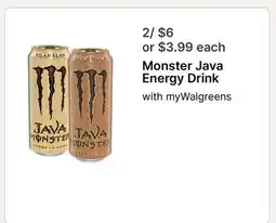 Walgreens Monster Java Energy Drink offer