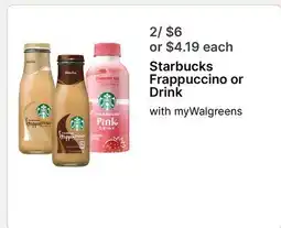 Walgreens Starbucks Frappuccino or Drink offer