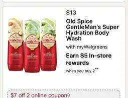Walgreens Old Spice GentleMan's Super Hydration Body Wash offer
