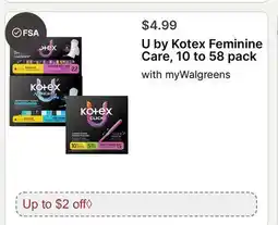 Walgreens U by Kotex Feminine Care 10 to offer