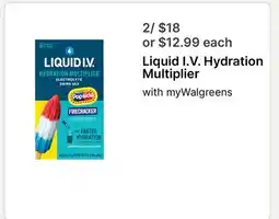 Walgreens Liquid I. V. Hydration Multiplier offer