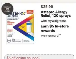 Walgreens Astepro Allergy Relief, 120 sprays offer