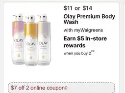 Walgreens Olay Premium Body Wash offer
