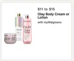 Walgreens Olay Body Cream or Lotion offer