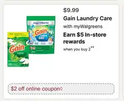 Walgreens Gain Laundry Care offer
