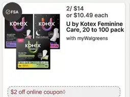 Walgreens U by Kotex Feminine Care, 20 to offer