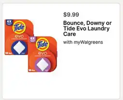 Walgreens Bounce, Downy or Tide Evo Laundry Care offer