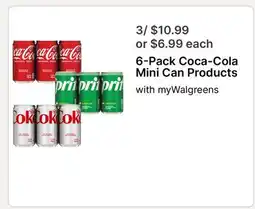 Walgreens 6-Pack Coca-Cola Mini Can Products offer