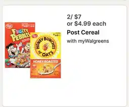 Walgreens Post Cereal offer