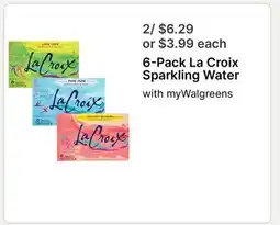 Walgreens 6-Pack La Croix Sparkling Water offer