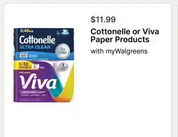 Walgreens Cottonelle or Viva Paper Products offer