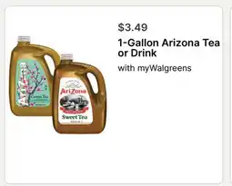 Walgreens 1-Gallon Arizona Tea or Drink offer