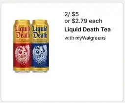 Walgreens Liquid Death Tea offer