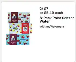 Walgreens 8-Pack Polar Seltzer Water offer