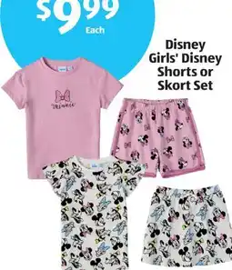 Aldi Disney Girls' Disney Shorts or Skort Set offer