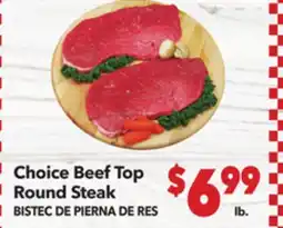 Vallarta Supermarkets Choice Beef Top Round Steak | BISTEC DE PIERNA DE RES offer