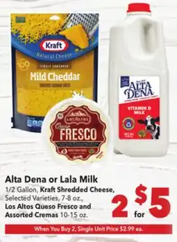 Vallarta Supermarkets Alta Dena or Lala Milk offer