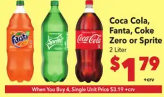 Vallarta Supermarkets Coca Cola, Fanta, Coke Zero or Sprite offer