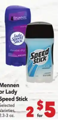 Vallarta Supermarkets Mennen or Lady Speed Stick offer