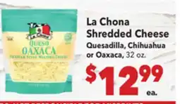 Vallarta Supermarkets La Chona Shredded Cheese offer
