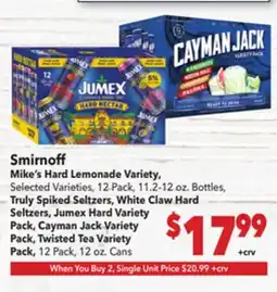 Vallarta Supermarkets Smirnoff Mike's Hard Lemonade Variety offer