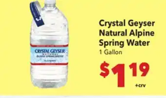 Vallarta Supermarkets Crystal Geyser Natural Alpine Spring Water offer