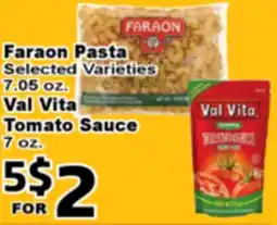 Superior Grocers Faraon Pasta 7.05 oz., Val Vita Tomato Sauce offer