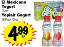 Superior Grocers El Mexicano Yogurt 28 oz, Yoplait Gogurt 16 Pack/2 oz offer